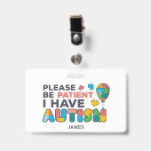 私パーソナライズされたは自閉症のIDを持っている バッジ (クリップ付き表面)