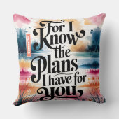 私パーソナライズされたは計画を知っているクリスチャン クッション (裏面)