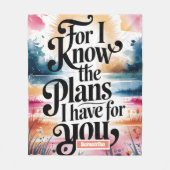 私パーソナライズされたは計画を知っているクリスチャン フリースブランケット (正面)