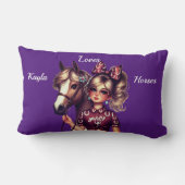 私パーソナライズされたは馬が好きだ ランバークッション (裏面)