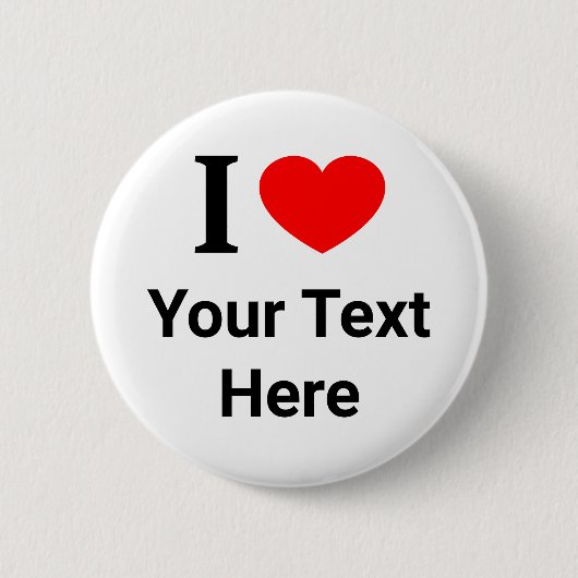 私パーソナライズされたは❤️ハートが大好き 缶バッジ (正面)