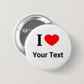 私パーソナライズされたは❤️ハート2が大好き 缶バッジ (正面&裏面)