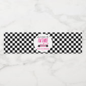 私ピンクのレースカー3rd誕生日パーティーをキャッチできない ペットボトルラベル (シングルラベル)