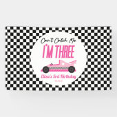 私ピンクのレースカー3rd誕生日パーティーをキャッチできない 横断幕 (横)