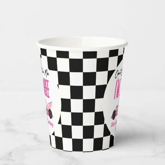 私ピンクのレースカー3rd誕生日パーティーをキャッチできない 紙コップ (左)