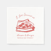 私ファンキーは得ピザのリハーサルの夕食をソース スタンダードカクテルナプキン (正面)