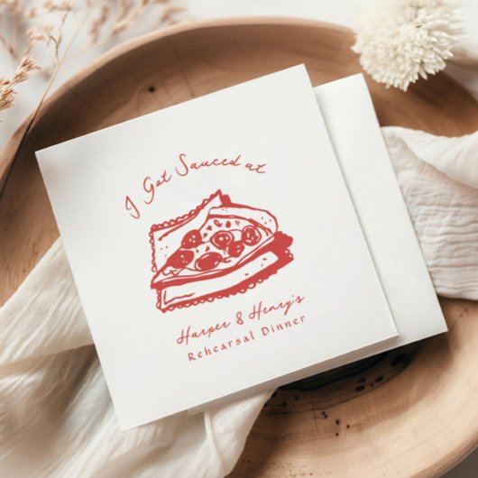 私ファンキーは得ピザのリハーサルの夕食をソース スタンダードカクテルナプキン