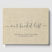 私フェイクたちのバケツリストカップルのリネン結婚 ゲストブック (正面)