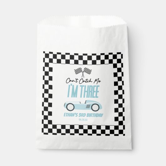 私ブルーレースカー3rd誕生日パーティーをキャッチできない フェイバーバッグ (正面)