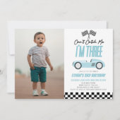 私ブルーレースカー3rd誕生日パーティーをキャッチできない 招待状 (正面)