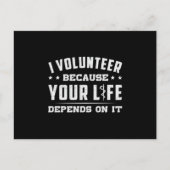 私ボランティア救急医療隊員救急車EMS おもしろい EMT ポストカード (正面)