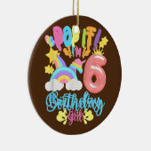 私ポップ・アートのは6歳の誕生日女の子だポップ・アートの セラミックオーナメント (右)