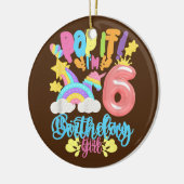 私ポップ・アートのは6歳の誕生日女の子だポップ・アートの セラミックオーナメント (左)