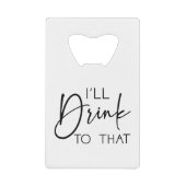 私ミニマルはその名前をカスタムするに飲み結婚る クレジットカード栓抜き (正面)