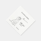 私ミニマルはハート犬の結婚の スタンダードカクテルナプキン (角)