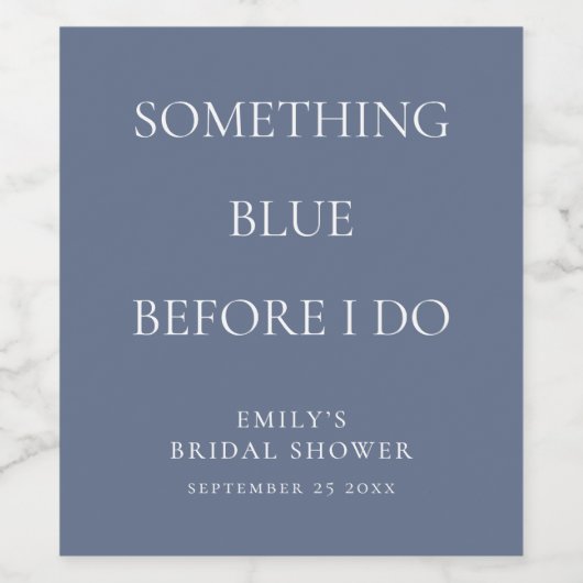 私モダンがブライダルシャワーする前に何か青 ワインラベル (シングルラベル)