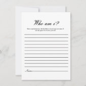 私モダンがブライダルシャワーゲームカード 招待状 (正面)