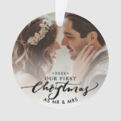 「私モダンたちの初めてのクリスマスはミスター&ミセス」写真 オーナメント (正面)