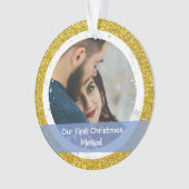 私モダンたちの初めてのクリスマス結婚した2枚 オーナメント (正面)