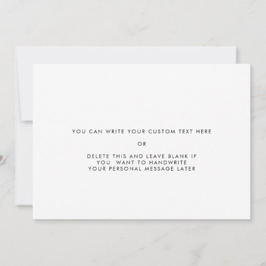 私モダンたちの結婚式のデイカードで私の新郎に黒 招待状 (裏面)