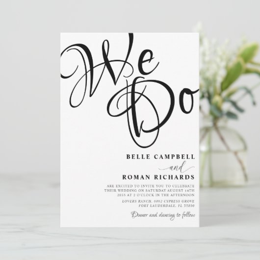 私モダンたちはスクリプト黒と白結婚の 招待状 (スタンド正面)