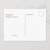 私モダンたちカラフルが移動した手書き 案内ポストカード (裏面)