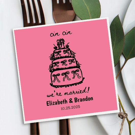 私モダンたち結婚したはナプキ結婚ンだ スタンダードカクテルナプキン