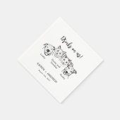 私モダンに4ペット犬のナプキン結婚を飲む スタンダードカクテルナプキン (角)