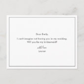 私モダンのエレガント花嫁の写真を撮ってくれないか インビテーションポストカード (裏面)