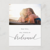 私モダンのエレガント花嫁の写真を撮ってくれないか インビテーションポストカード (正面)