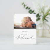 私モダンのエレガント花嫁の写真を撮ってくれないか インビテーションポストカード (スタンド正面)