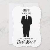 私モダンの花婿介添人か?ウェディング 招待状 (正面)