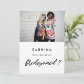 私モダンの花嫁の写真カードは？ 招待状 (スタンド正面)