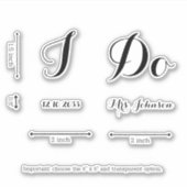 私モダンはパーソナライズされた嫁結婚嫁のデカール シール (正面)