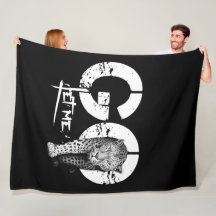 私モダンはレオパード黒フリースブランケット