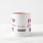 私モダンは妻のバ素晴らしレンタイン大好き マグカップ (中央)