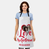 私モダンは彼女が大好き |ハート写真 エプロン (着用した状態)