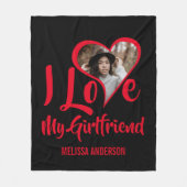 私モダンは彼女が大好き |ハート写真 フリースブランケット (正面)