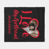 私モダンは彼女が大好き |ハート写真 フリースブランケット (正面(横))