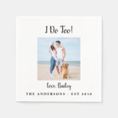 私モダンは犬のペットの写真を結婚行う スタンダードカクテルナプキン (正面)