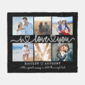 私モダンは6フォトコラージュの色が大好きカスタムだ フリースブランケット (正面(横))