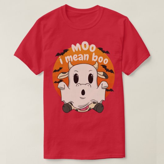 私モーはブー不気味牛だ Tシャツ (デザイン正面)