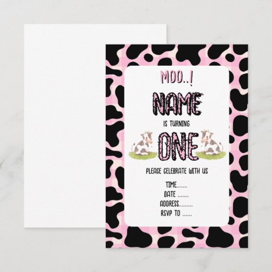 私モーは1つ回す 招待状 (正面/裏面)