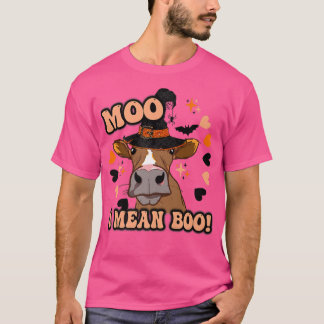 私モーはbooかわいいハロウィーン牛の西秋丙を意味する tシャツ