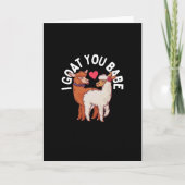 私ヤギあなたバベヤギおもしろい引用文バレンタインデー カード (正面)