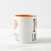 私ラップスチールオレンジマンダラハート ツートーンマグカップ (中央)