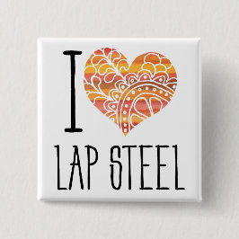 私ラップスチールオレンジマンダラハート 缶バッジ