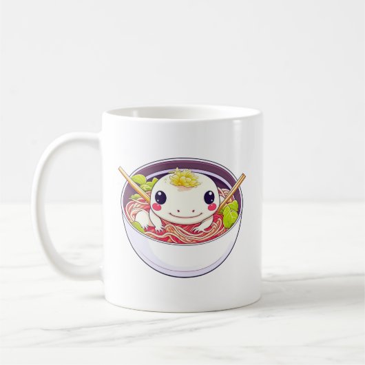 私ラーメンアクソロトルプンが大好き コーヒーマグカップ (左)