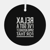 私リラックスはそのた得めのスプレッドシートを持っている ガラスオーナメント (裏面)