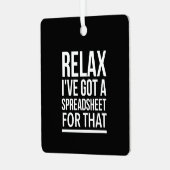 私リラックスはそのた得めのスプレッドシートを持っている メタルオーナメント (正面左)